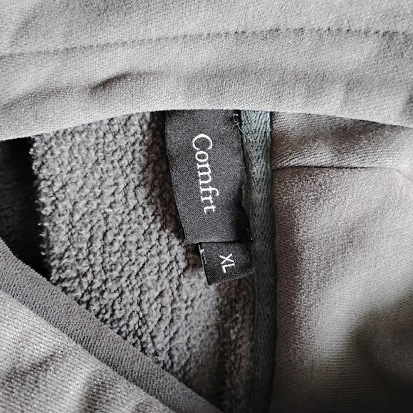 Comfrt Men's Steel Grey Signature Logo Oversized-Fit Pullover Hoodie Size XL - Picture 4 of 5